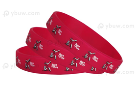 Dark Red Printed Silicone Wristband-PW12ASO