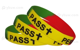 Green Embossed Printed Silicone Wristband-EPW12ASE