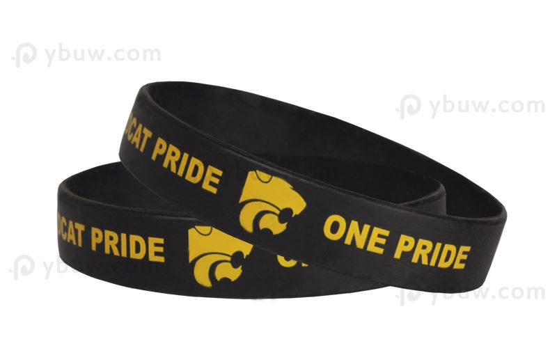 Black Printed Silicone Wristband-PW12ASO