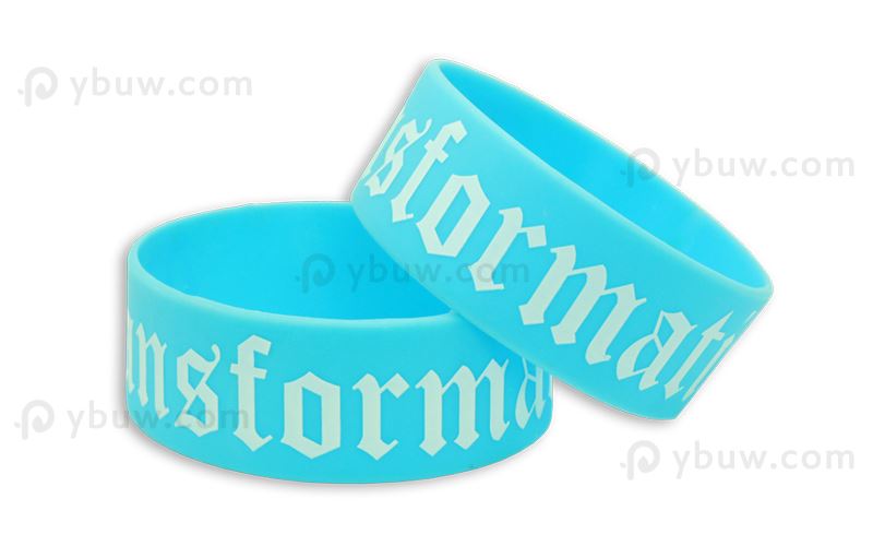 Light Blue Printed Silicone Wristband-PW25ASO