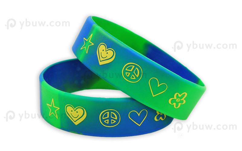 Swirl Printed Silicone Wristband-PW19ASW