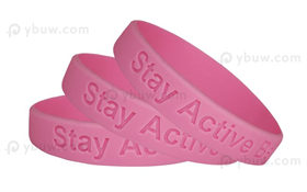 Pink Solid Debossed Silicone Wristband-DW12ASO