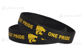 Black Printed Silicone Wristband-PW12ASO