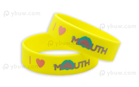 Neon Yellow Printed Silicone Wristband-PW19ASO