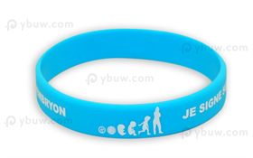 Light Blue Printed Silicone Wristband-PW12ASO