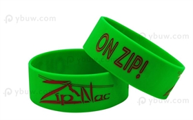 3/4 inch Green Color-Filled Rubber Bracelets