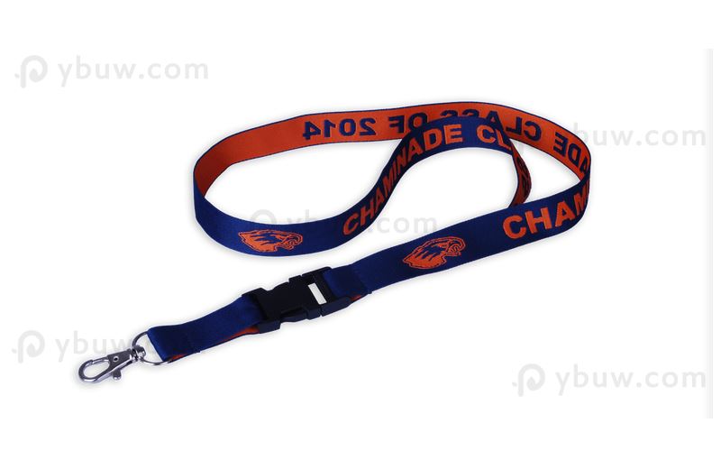Navy Blue Woven Lanyard-WL20bpxS