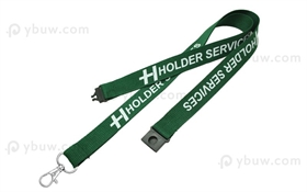 Dark Green Polyester Lanyard-PL24cxLP