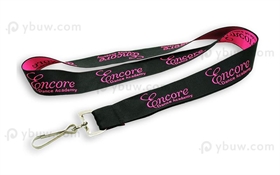 Black Custom Woven Lanyard-WL25bxS