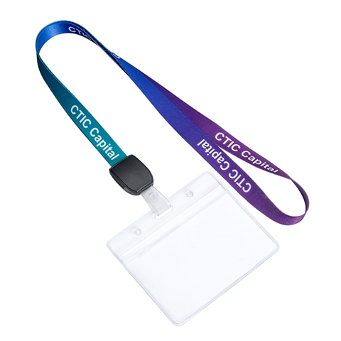 5/8"(15mm) Full Color Badge Holder Lanyards with Elite Clip-LXG3