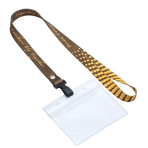 5/8"(15mm) Full Color Plastic Hook Lanyards with Name Badge Holder-C6PC