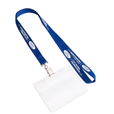 5/8”(15mm) Bulldog Clip Polyester Lanyards with Name Badge Holder-7QFV