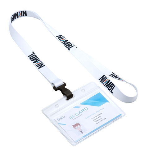 5/8"(15mm) Dye Sublimated Plastic Hook Lanyards with Name Badge Holder-6KDC