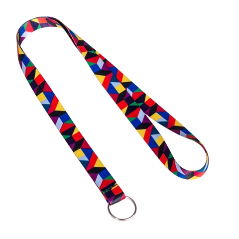 5/8" Geometry Pattern Lanyards with Key Ring-LRGX