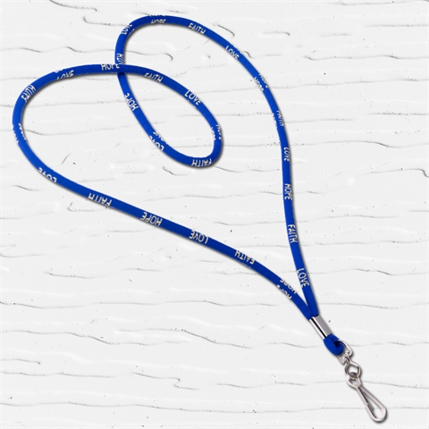 Hope Faith Love Cord Lanyard with Metal Crimp and Swivel Hook-GVPV