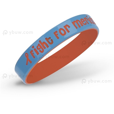 Blue-Orange Dual Layer Silicone Wristband